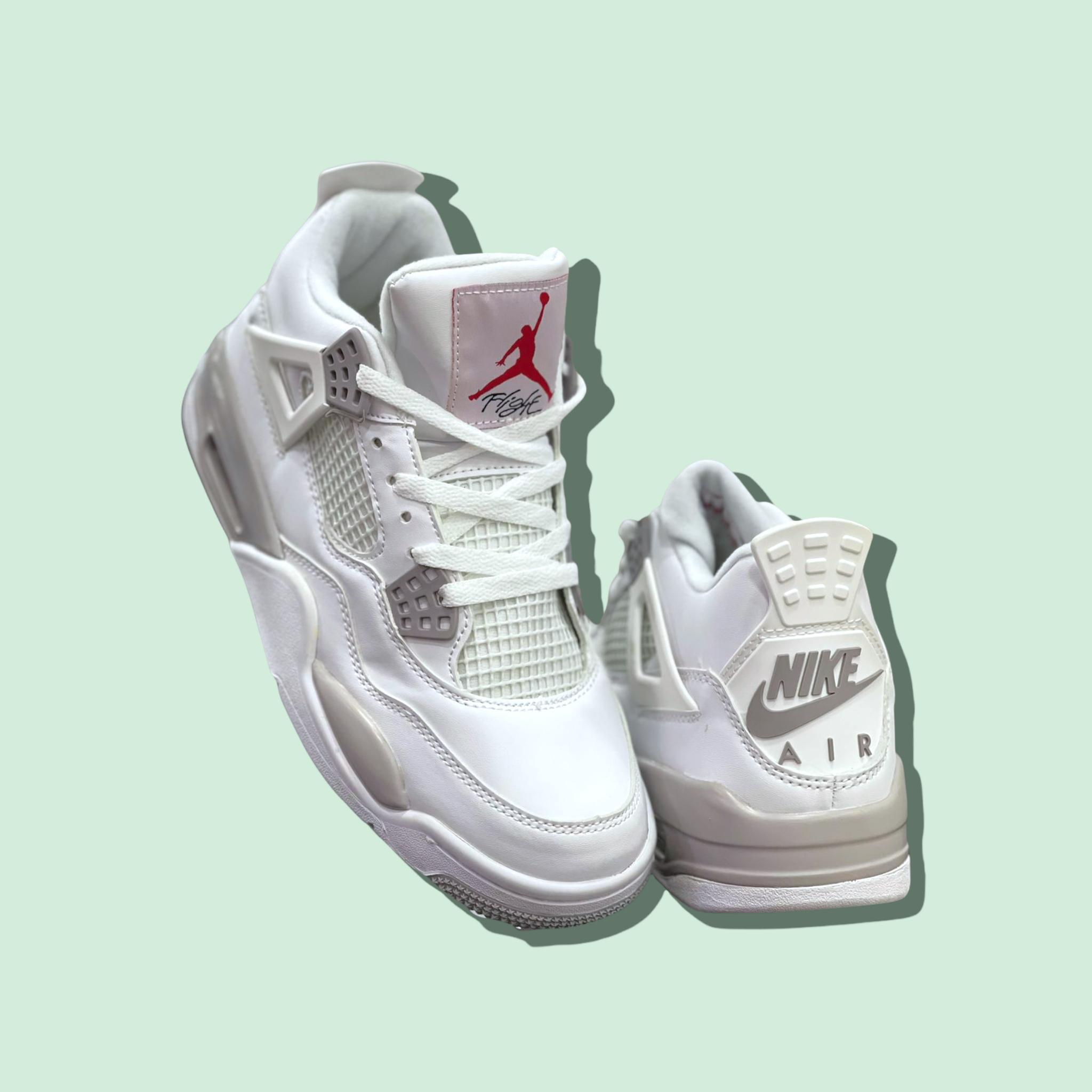 Nike air jordan blancos logo gris